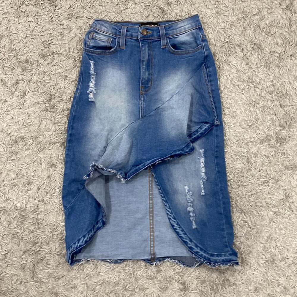 Fashion Nova Highlow Jean skirt